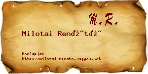 Milotai Renátó névjegykártya